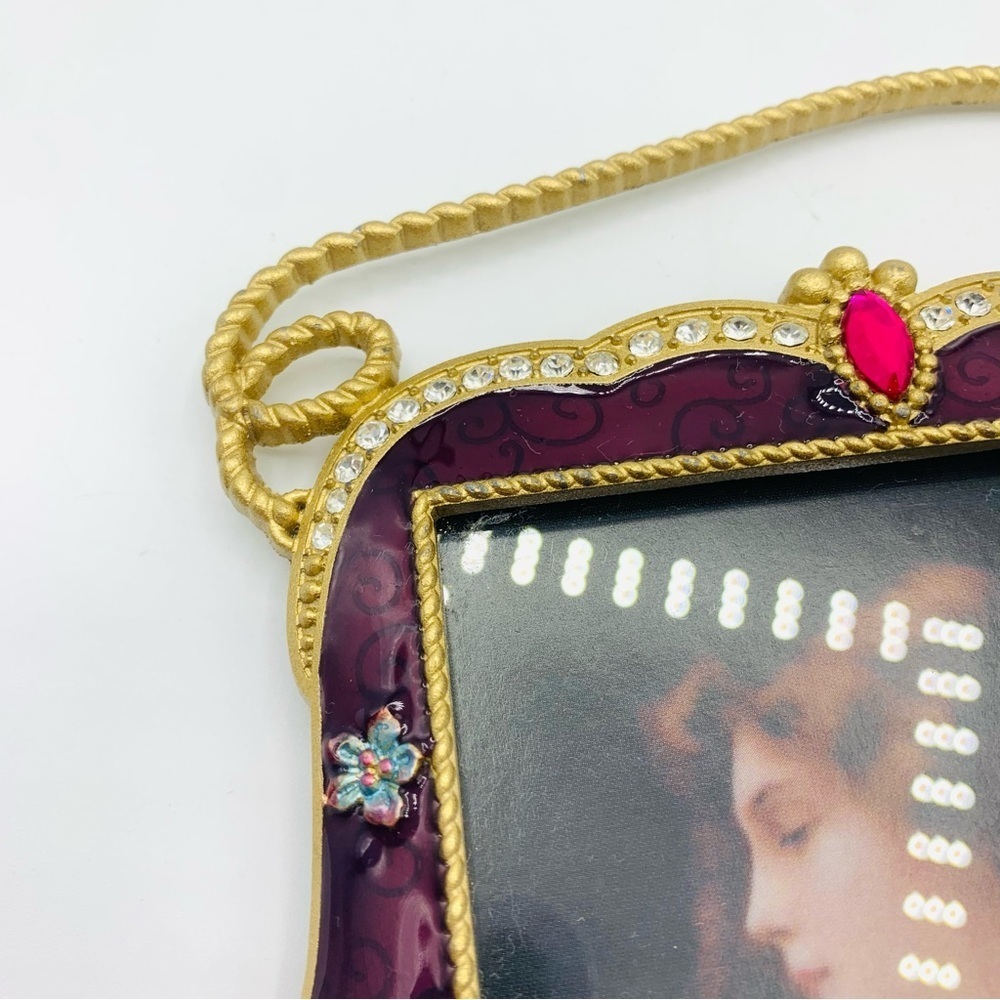 Jeweled Butterfly Enamel Picture Frame β Purse Shaped Vintage Style Glam 3.5x3.5 - Picture 4 of 7